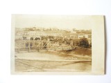 Rară! Brăila carte poștală foto necirculată ocupația germană WWI:Soldați germani cu căruțe pe cheiul Dunării,intrarea trupelor germane &icirc;n Brăila 1916
