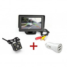 Camera pentru marsarier cu ecran auto 4.3 Inchi + Incarcator auto USB Dublu foto