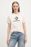 Converse tricou din bumbac femei, culoarea roz, 10027386-A02
