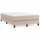 VidaXL Pat box spring cu saltea, cappuccino, 120x190cm piele ecologică