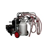 Aparat de muls oi sau capre Melasty galvanizat, motor pe benzina, 4 posturi si bidon aluminiu 40 L