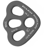 Placuta Alpinism KOUBA PK 3 Anthracite, Ancorare Multipla, 33kN, CE 1015, EN 354, Traversee Tiroliene