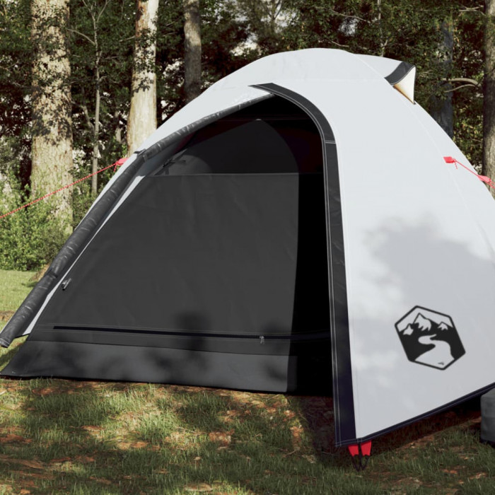 Cort camping, 2 persoane, alb, tesatura opaca, impermeabil GartenMobel Dekor