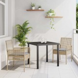 VidaXL Scaun pentru Grădină 2 pcs Bej 53 x 60 x 85cm poliratan