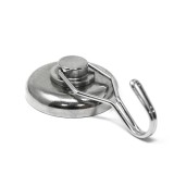 Magnet neodim oală D 42 mm cu c&acirc;rlig / cuier rotativ cu 2 grade de libertare 180 / 360