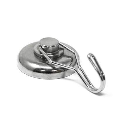 Magnet neodim oală D 42 mm cu c&amp;acirc;rlig / cuier rotativ cu 2 grade de libertare 180 / 360 foto