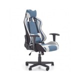 Scaun directorial gaming HM Cayman, mecanism de balans, suport lombar, perne reglabile, cadru polipropilena, 120 kg, gri/turcoaz