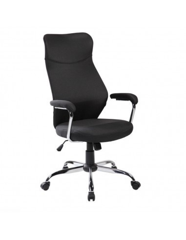 Scaun directorial ergonomic SL Q319, suport lombar, mecanism de balans, tapiterie stofa, inaltime reglabila, negru