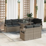 Gossi set de sofa de gradina cu 9 piese cu perne gri ratan polimer