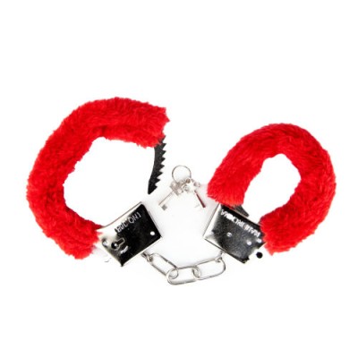 Loving Joy Furry Handcuffs Red foto