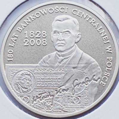 632 Polonia 10 zlote 2009 Central Bank of Poland km 676 UNC argint foto