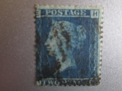 MAREA BRITANIE REGINA VICTORIA PENNY BLUE STAMPILAT=117 foto