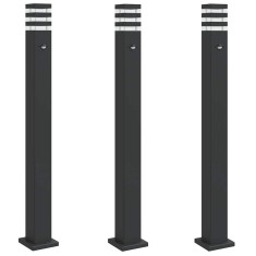 Lampa exterioara de podea cu senzor, negru, 110 cm, aluminiu foto