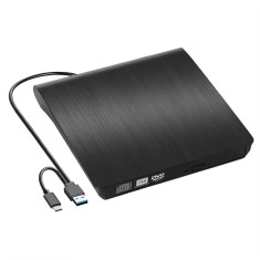 Unitate optica externa, Active, DVD writer/reader portabil 2 in 1 USB 3.0 si Type-C, Plug and Play, DVD-RW compatibil laptop, PC, Desktop, Windows 11/
