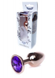 Plug anal decorativ cu cristal metalic 7cm