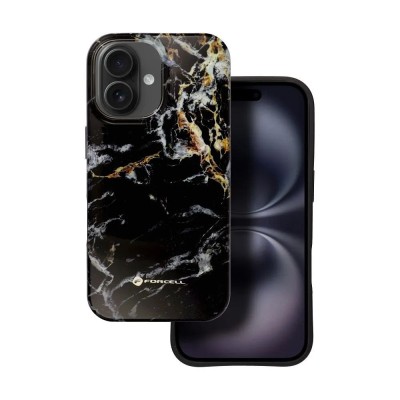 Husa Iphone 16 Forcell F-Protect Mirage marmura negru foto