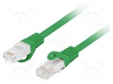 Patch cord LANBERG RJ45 U/UTP Cat 6 litat LSZH 5m verde