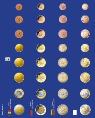 Set 6 foi de carton albastru, TOPset, pentru seturi de euro in capsule din fiecare tara foto