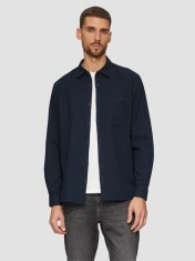 Camasa barbati din bumbac, cu croiala Regular fit si buzunar la piept, Bleumarin inchis, 3XL