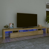 Comoda TV cu lumini LED, stejar sonoma,260x36,5x40cm GartenMobel Dekor, vidaXL