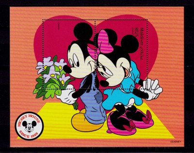 ✅Maldive 1999 &amp;quot;Disney - Mickey aniversarea a 70 de ani &amp;quot; , colita , MNH foto