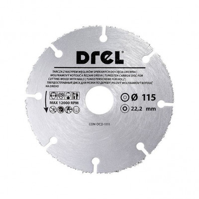 Disc diamant segmentat, lemn, taiere uscata, 115 mm/22.2 mm, Drel foto