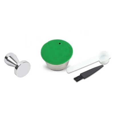 Set Capsula cafea si tamper INOX/ lingurita/periuta, Dolce Gusto Crema, reincarcabila/lavabila, certificare foto