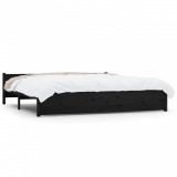 Cadru de pat Super King 6FT, 180x200 cm, negru, lemn masiv