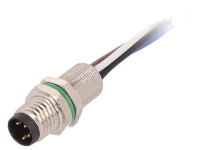 Conector M8 Tată 4 Pin pentru Panou cu Piuliță foto