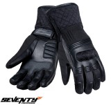 Manusi femei pentru scuter - motocicleta (dama) piele Touring iarna Seventy model SD-T53 negru Negru XL (10 cm)
