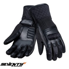 Manusi femei pentru scuter - motocicleta (dama) piele Touring iarna Seventy model SD-T53 negru Negru XL (10 cm)