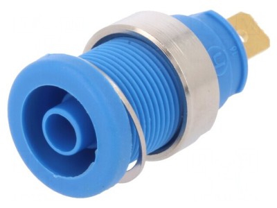 Soclu Banană 4mm Albastru Aurit 25A 1kVDC foto