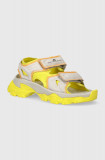 Cumpara ieftin adidas by Stella McCartney sandale Hika femei, culoarea galben, cu platforma, IF1534