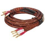 Set 2 cabluri difuzor 3m 15AWG 1.45mm2 cupru /nailon /cu mufa banana Kruger&amp;Matz KM0335