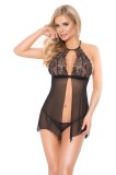 Set Babydoll si bikini SoftLine Helen Negru Transparent