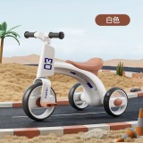 Children&#039;s three-wheeled baby balance car-bicycle anti-rollover music light-color: white