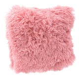 Perna Decorativă Shaggy, Imitatie Blană, Roz, 25x25cm, Oem