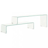 vidaXL Set măsuțe de cafea, 2 piese, 90x30x20/110x30x40 cm, sticlă