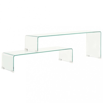 vidaXL Set măsuțe de cafea, 2 piese, 90x30x20/110x30x40 cm, sticlă 284728 foto