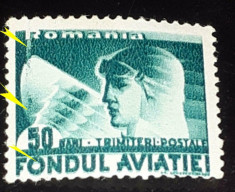 Romania 1936 trimiteri postale fondul aviatei Eroare mnh foto