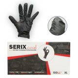 Manusi din nitril negre nepudrate, texturate pe degete, XL, 100 buc