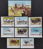BURKINA FASO- - Masini si Aviatie-8 Valori + 1 Colita-obliterate-. BK 16C