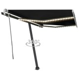 Cumpara ieftin Copertină retractabilă manual cu LED, antracit, 300x250 cm