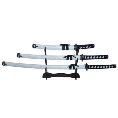 Set 3 sabii decorative, Katane DEPOX&reg;, panoplie, Ninja Warrior, metal, 83 cm, teaca inclusa
