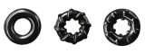 Set 3 Inele Erectie Trio Rings, TPE, Negru, Guilty Toys