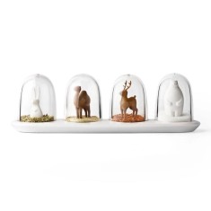 Set 4 recipiente condimente bucatarie, design animale haioase, organizare condimente eficienta,