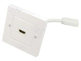 Soclu HDMI dublu alb Goobay 51722 pentru perete, carcasa ABS mat