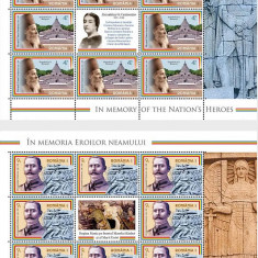 ROMANIA 2023 IN MEMORIA EROILOR NEAMULUI Minicoli 8 timbre+1 vinieta LP2428 MNH