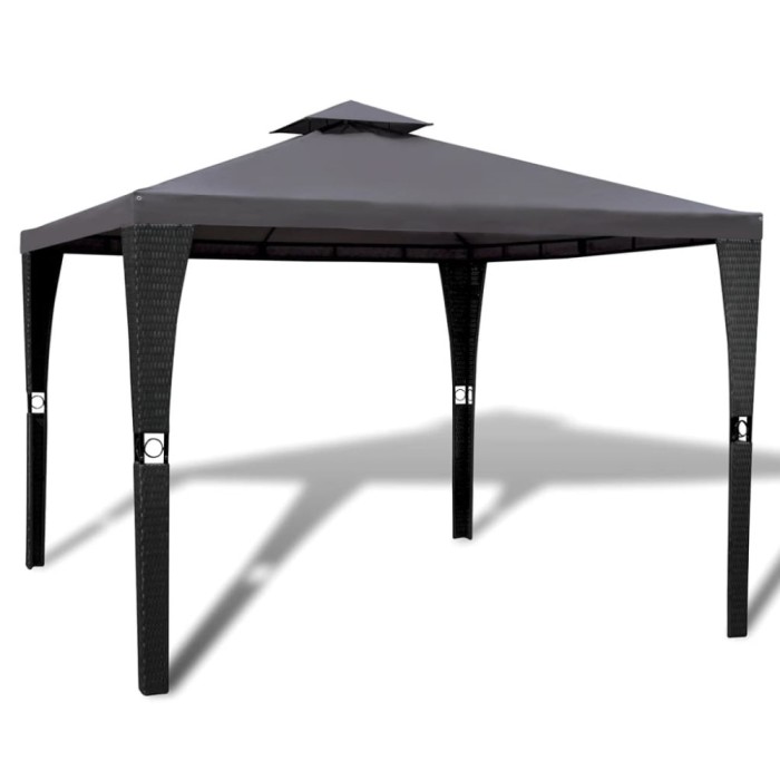 Pavilion cu acoperiș, gri &icirc;nchis, 3 x 3 m