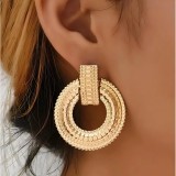 Cumpara ieftin Cercei Metal Texturat Aurii - 771119